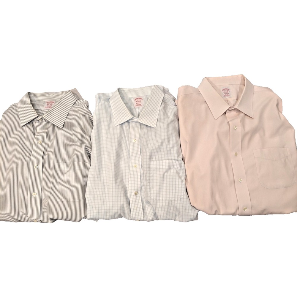 3 Brooks Brothers Madison Fit Non-Iron Supima Mens Shirts 18-1/2 & 19-35 2XL-3XL